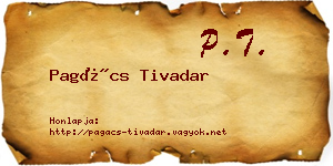 Pagács Tivadar névjegykártya